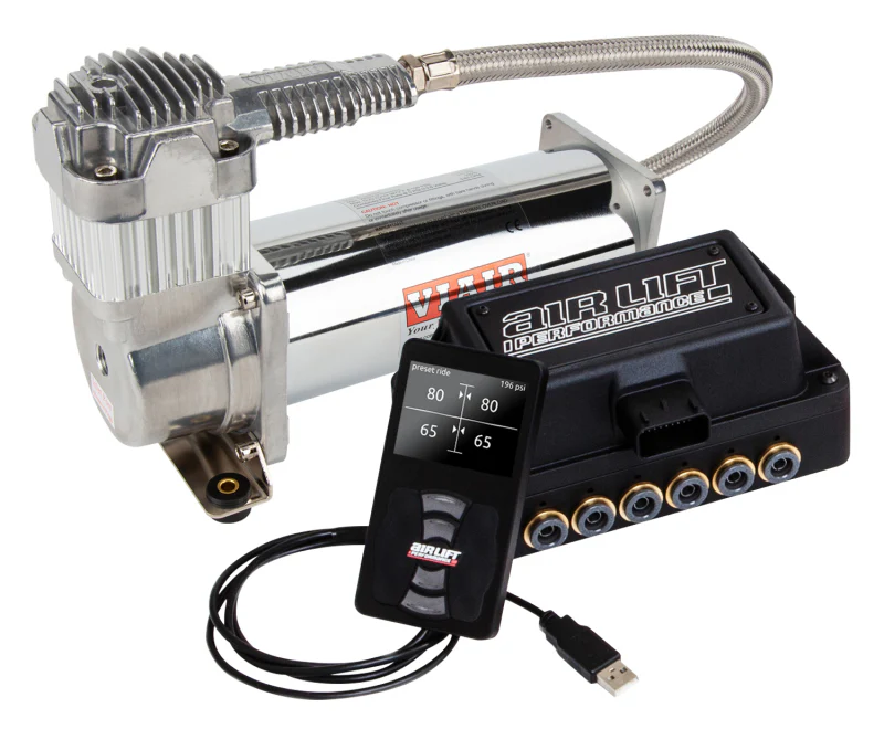 Air Lift Performance 3H (3/8 Air Line 2.5 Gal  Polished Aluminum Tank VIAIR 444C Comp) - Image 3
