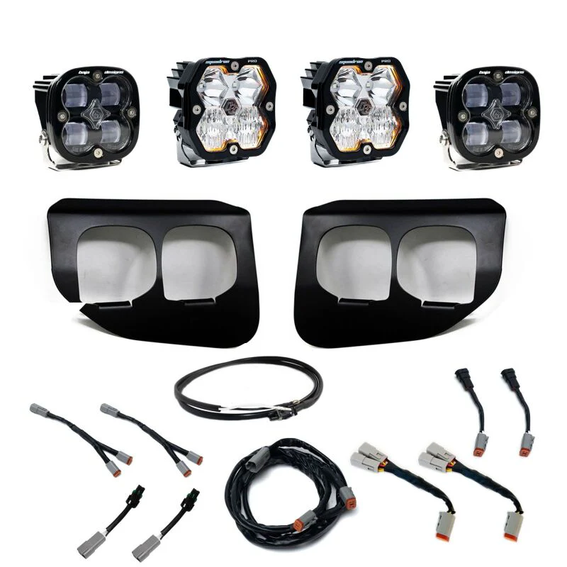 Baja Designs 20-22 Ford SD Squadron Pro/SAE 2.0 Dual Fog Pocket Kit Upfitter (SAE Fog) - Clear