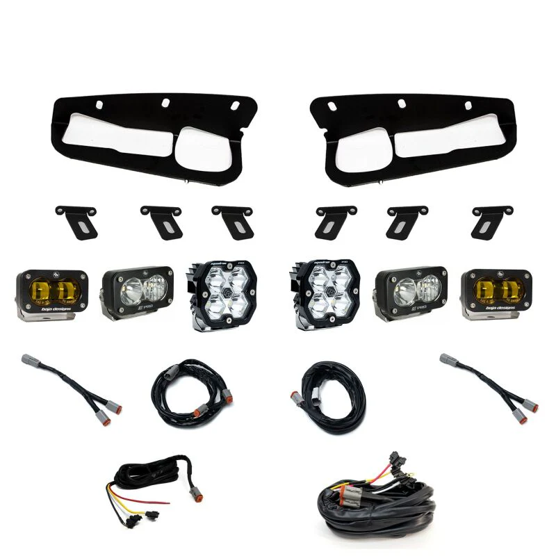Baja Designs 21-25 Ford Bronco Squadron 2.0 Pro (Spot) & S2 Pro D/C / S2 SAE Ambr FPK ST Bmpr w/UP