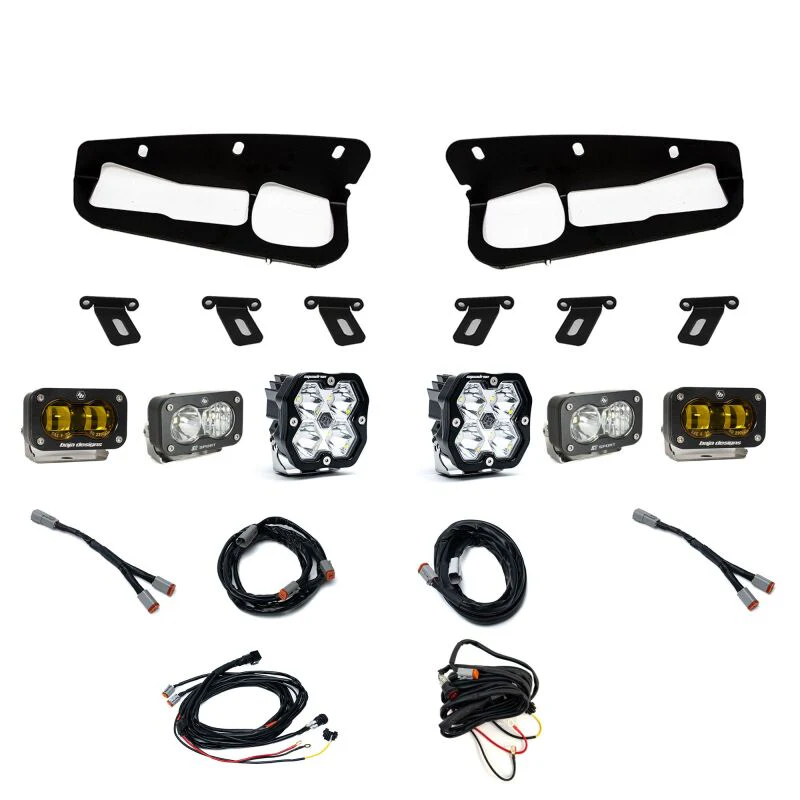 Baja Designs 21-25 Ford Bronco Squadron 2.0 Sport (Spot) & S2 Sport D/C Clr / S2 SAE Ambr Steel Bmpr