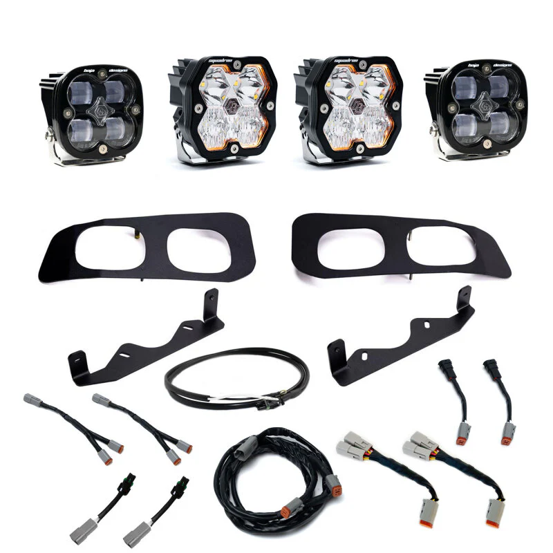 Baja Designs 23-25 Ford SD Squadron Sport/SAE 2.0 Dual Fog Pocket Kit Upfitter (SAE Fog) - Clear