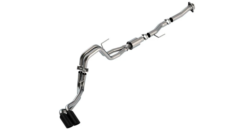 Borla F-150 2021 5.0L 2dr RC SB (122.8 WB) XL/XLT 3/2.25 DSE Cat-Back ATAK Black Chrome Tips - Image 4