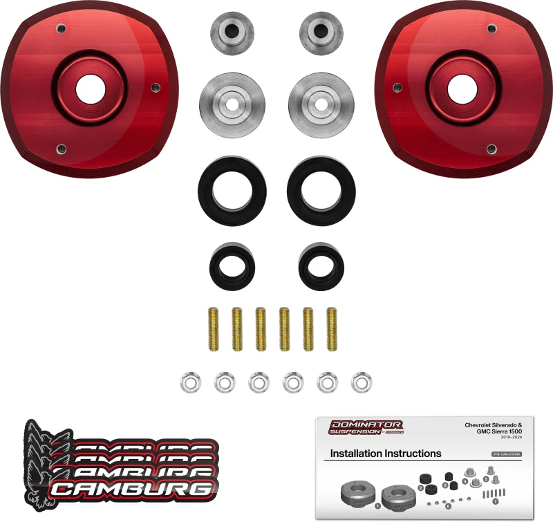 Camburg 19-24 Chevrolet Silverado 1500 2in. Front Spring Preload Spacer Kit (Red) - Image 8