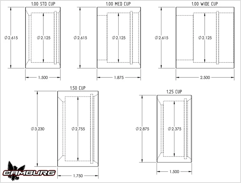 Camburg 1in. Wide 4130 Uniball Cup (2.50in. width) - Image 5