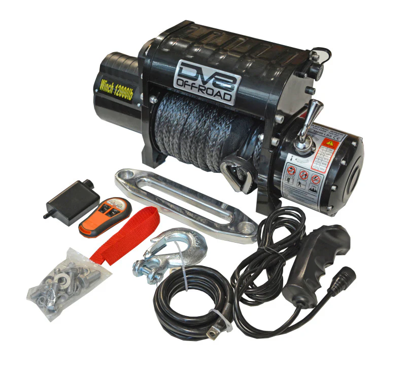 DV8 Offroad 12000 LB Winch w/ Synthetic Line & Wireless Remote - Black - Image 8