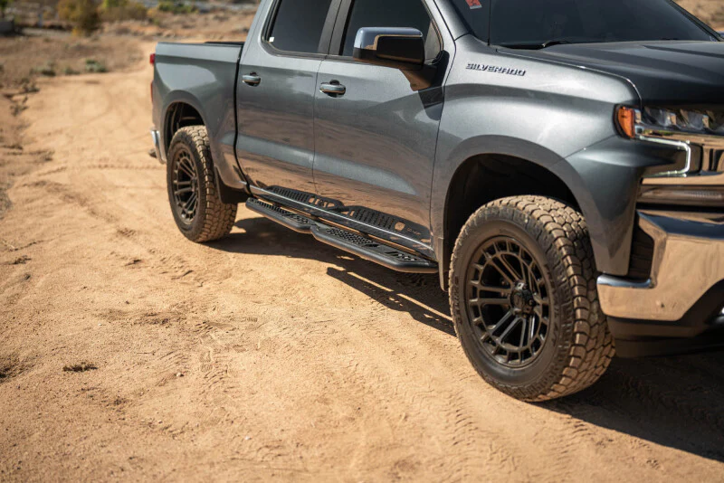 DV8 Offroad 19-24 GMC Sierra 1500 Crew Cab OE Plus Side Steps - Black Steel - Image 7