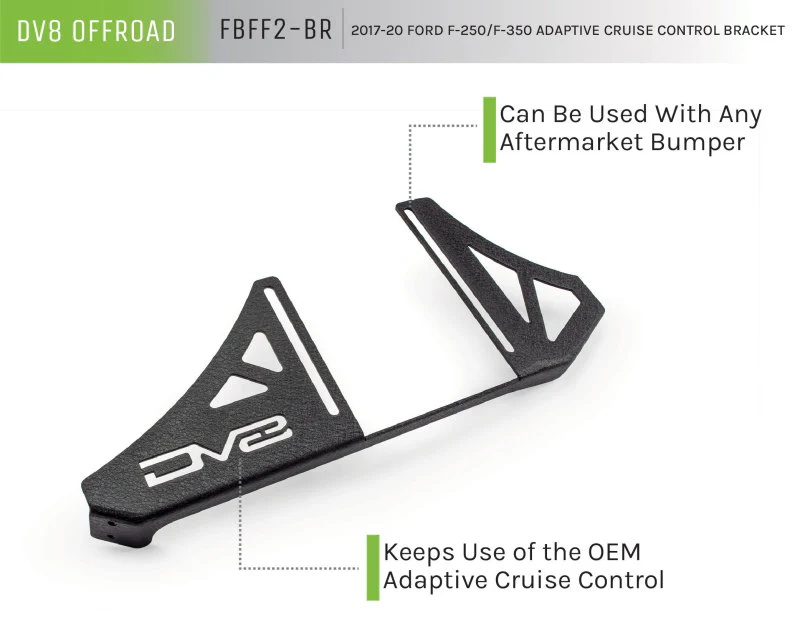 DV8 Offroad 2017+ Ford F/250/350 Adaptive Cruise Control Relocation Bracket - Image 3