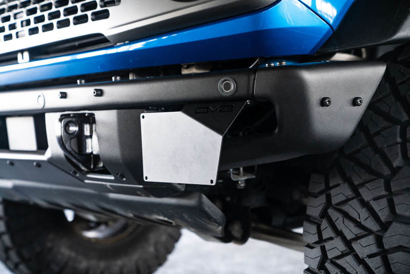 DV8 Offroad 21-22 Ford Bronco Factory Front Bumper License Relocation Bracket - Side - Image 10