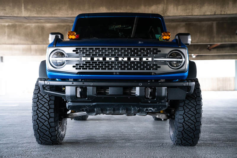 DV8 Offroad 21-22 Ford Bronco Factory Front Bumper License Relocation Bracket - Side - Image 3