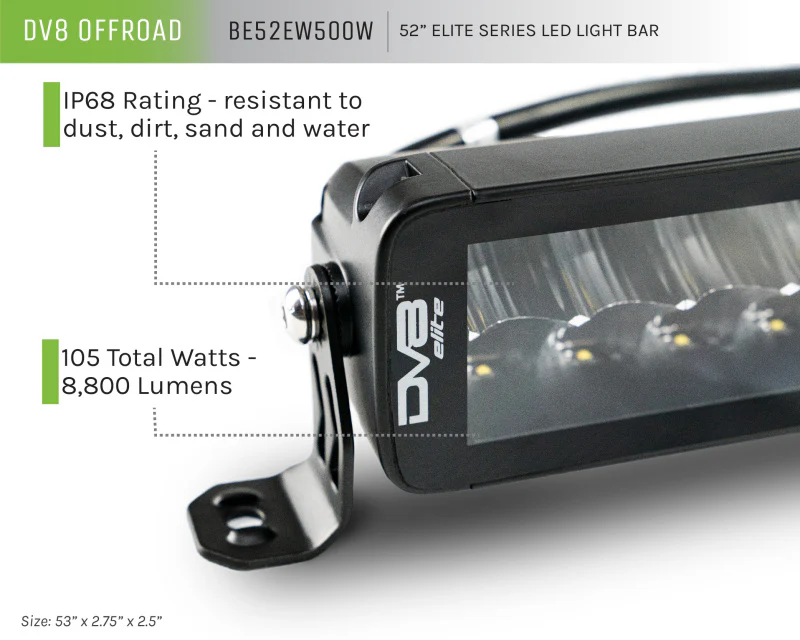 DV8 Offroad 52in Elite Series Light Bar 500W LED - Black - Image 11