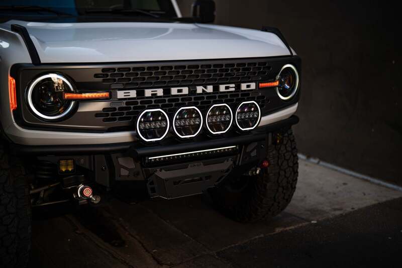 DV8 Offroad 7in Halo Elite Round Light w/ Accent Halo - White/Amber - Image 2