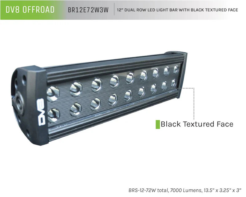 DV8 Offroad BRS Pro Series 12in Light Bar 72W Flood/Spot 3W LED - Black - Image 3