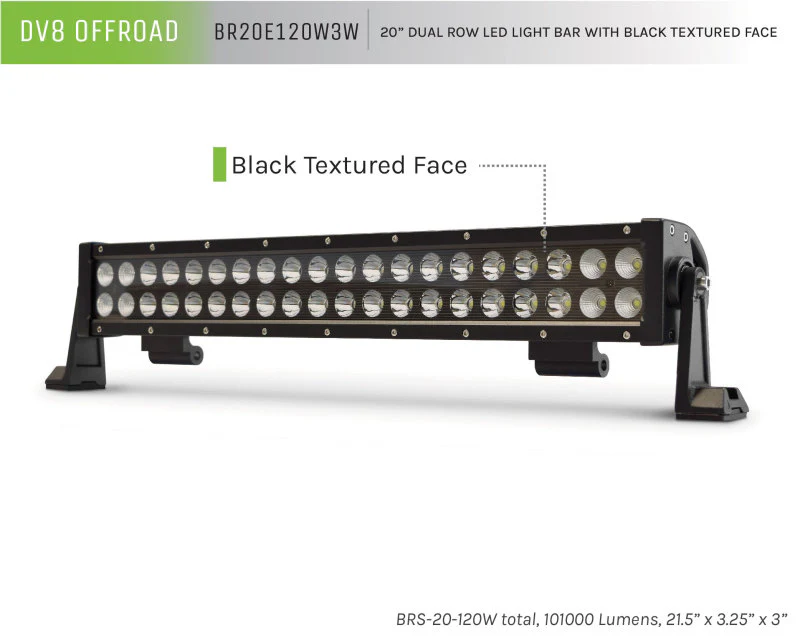 DV8 Offroad BRS Pro Series 20in Light Bar 120W Flood/Spot 3W LED - Black - Image 11