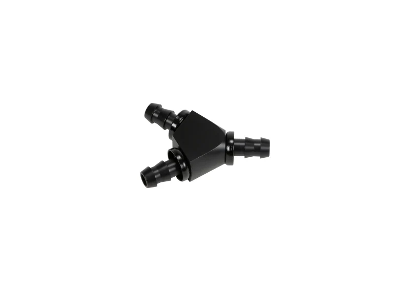 Fleece Performance Universal 3/8in Aluminum Y Barbed Fitting (For -6 Pushlock Hose) - Black Anodized - Image 2