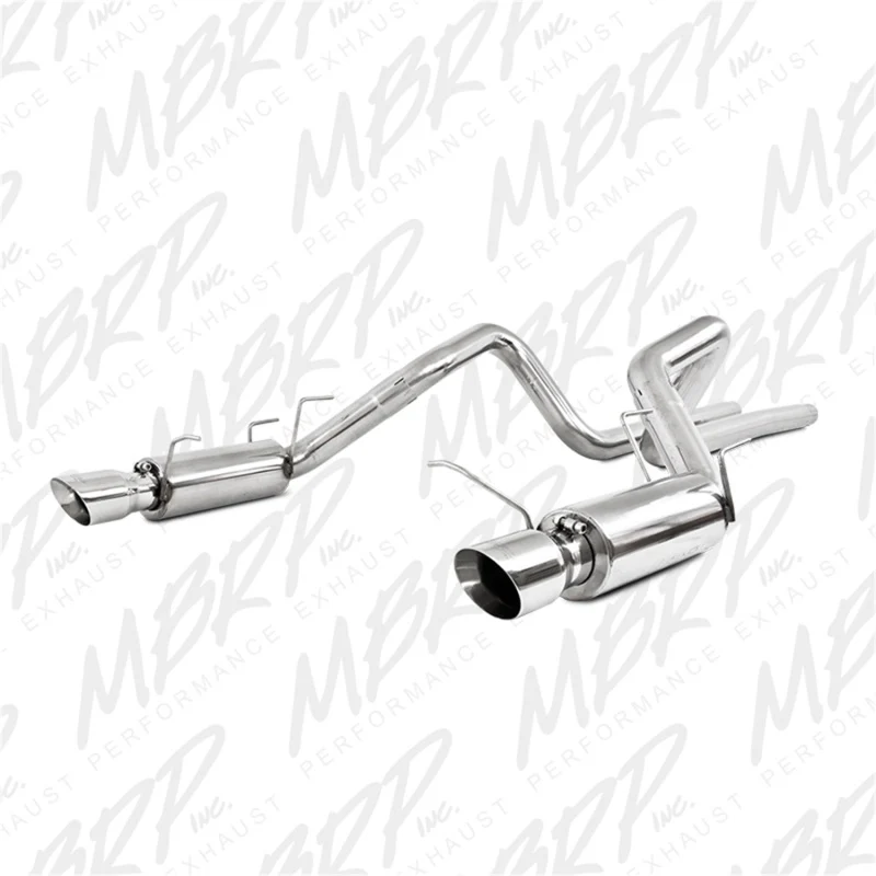 MBRP 11-12 Ford Shelby GT 500 T304 3in Cat Back Dual Split Rear Race Version 4.5in Tips - Image 2