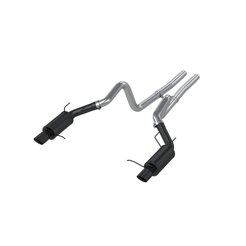 MBRP 11-14 Ford Mustang GT 5.0L 3in Cat Back Dual Split Rear Street Version 4in Tips - Black - Image 2