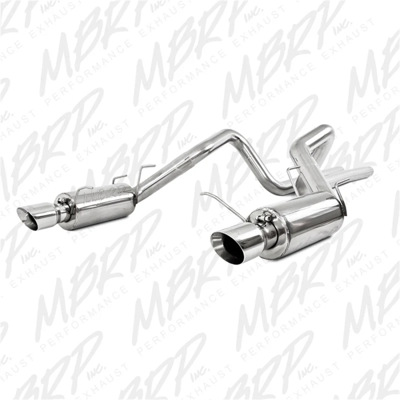 MBRP 11-14 Ford Mustang GT 5.0L Dual Split Rear Street Version T409 3in Cat Back Exhaust System - Image 2