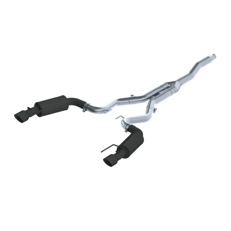 MBRP 15-18 Ford Mustang EcoBoost 2.3L Black 3in Cat Back Dual Split Rear Exit (Street Version) - Image 2
