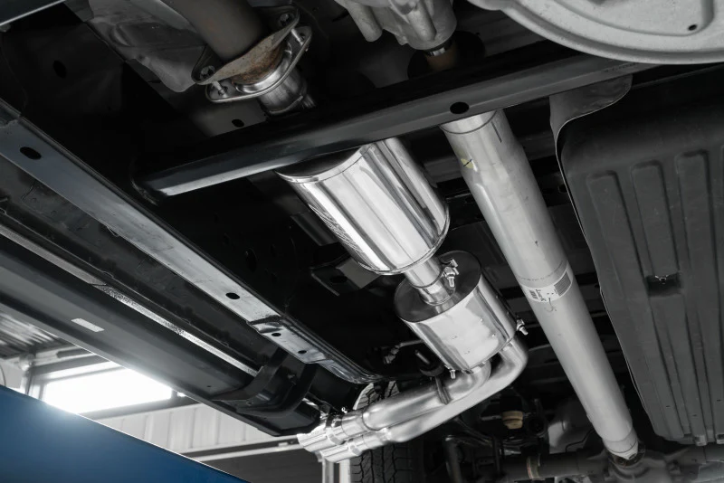 MBRP 15-20 Ford F150 Pre-Axle 4in OD Tips Dual Outlet 3in Black Coated Cat Back Exhaust - Image 3