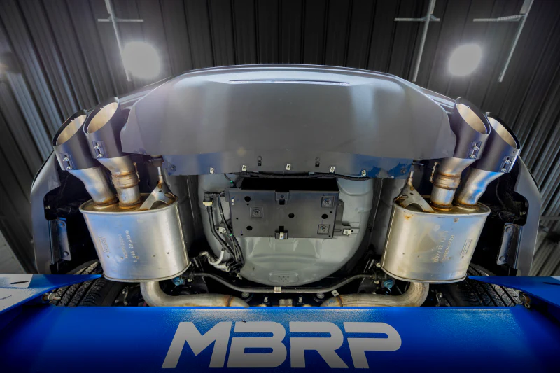 MBRP 15-24 Ford Mustang T304 SS 4in OD / 6.5in Length Quad Tip Cover Kit - Black Tip - Image 2