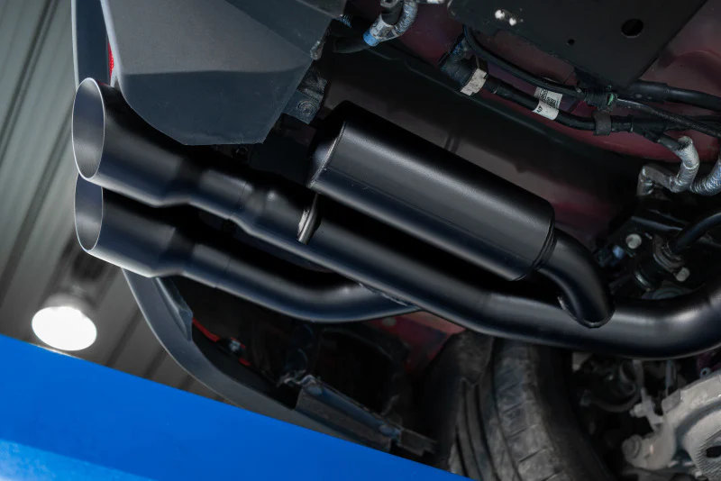 MBRP 18-19 Ford Mustang GT 5.0 3in Cat Back Quad Tip Race Version - Black - Image 4