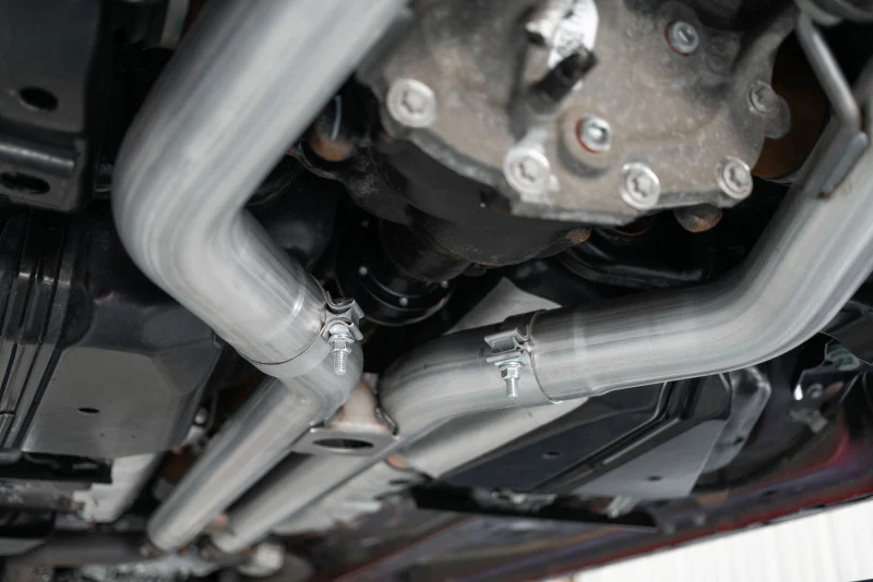 MBRP 18-19 Ford Mustang GT 5.0 3in Cat Back Quad Tip Race Version - Black - Image 5