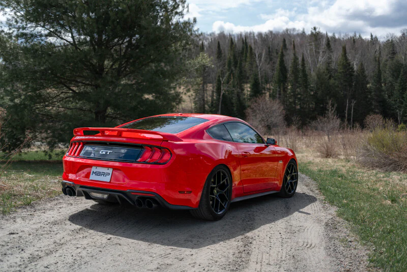 MBRP 18-19 Ford Mustang GT 5.0 3in Cat Back Quad Tip Race Version - Black - Image 7