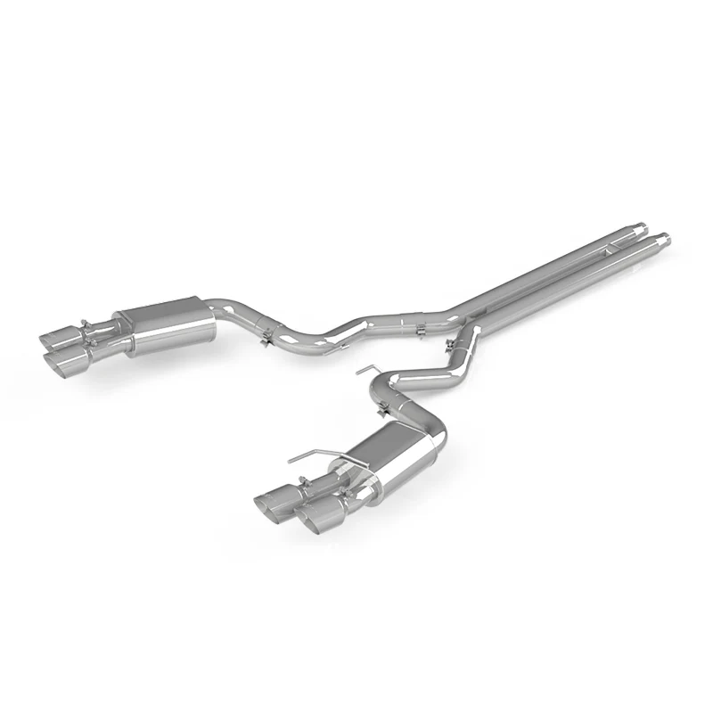 MBRP 18-19 Ford Mustang GT 5.0 3in Dual Split Rear AL Cat Back w/ Quad 4.0in Dual Wall Tips - Image 2