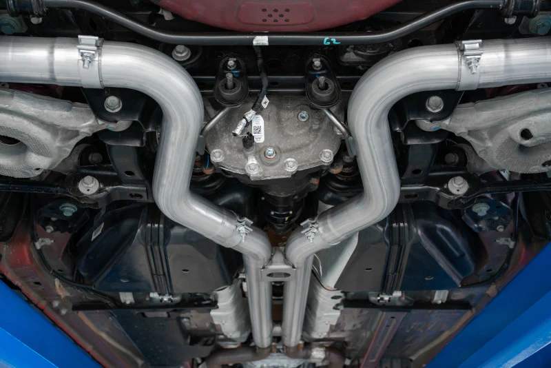 MBRP 18-19 Ford Mustang GT 5.0 3in Dual Split Rear AL Cat Back w/ Quad 4.0in Dual Wall Tips - Image 4