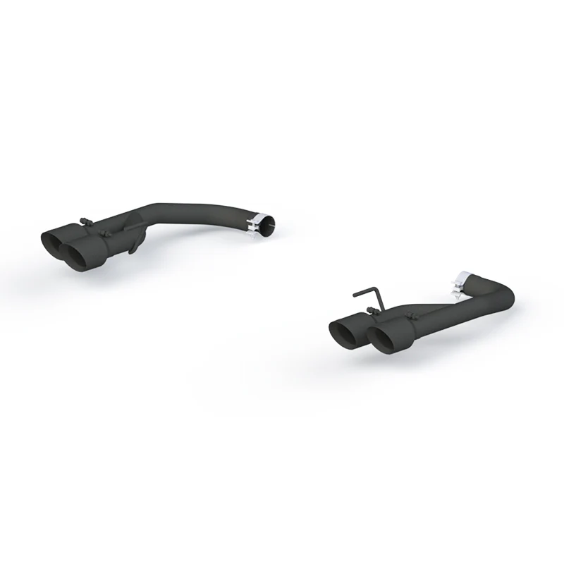 MBRP 18-20 Ford Mustang GT 2.5in Black Coated Non Active Dual Axle Back Exhaust - 4in Dual Wall Tips - Image 2