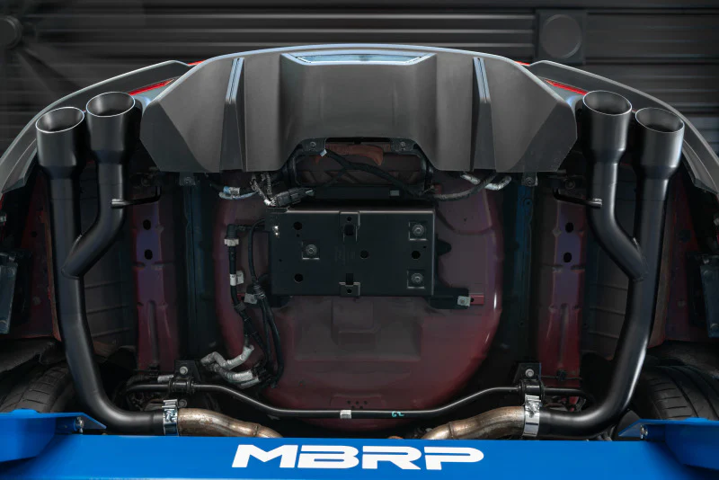 MBRP 18-20 Ford Mustang GT 2.5in Black Coated Non Active Dual Axle Back Exhaust - 4in Dual Wall Tips - Image 4