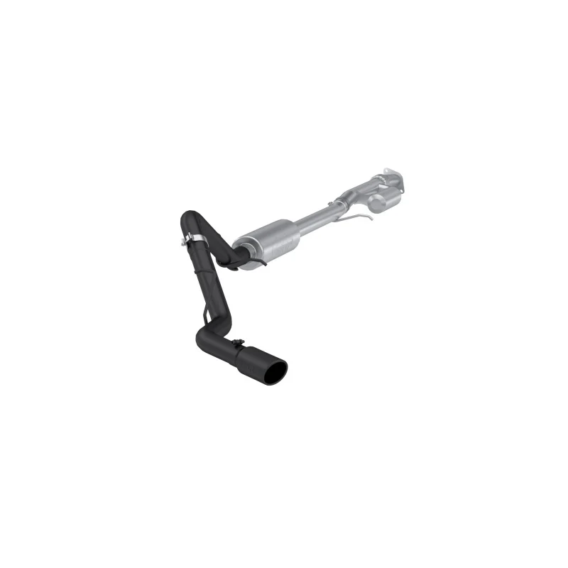 MBRP 19-24 GM 1500 Silverado/Sierra 2.7L Blk-Coated Alum. Steel 3in Cat-Back Single Side 4in Blk Tip - Image 2