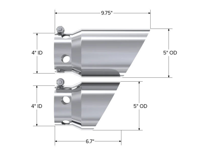 MBRP 2008 Ford F250/350/450 6.4 L 4 inlet 5 Tip Cover Set - 6 and 9 in length - Image 3