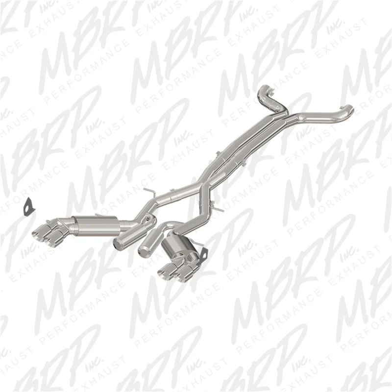 MBRP 2016+ Chevy Camaro SS 6.2L 3in Dual Cat-Back Quad Tip Exhaust Street Version w/ SS T409 Tips - Image 2