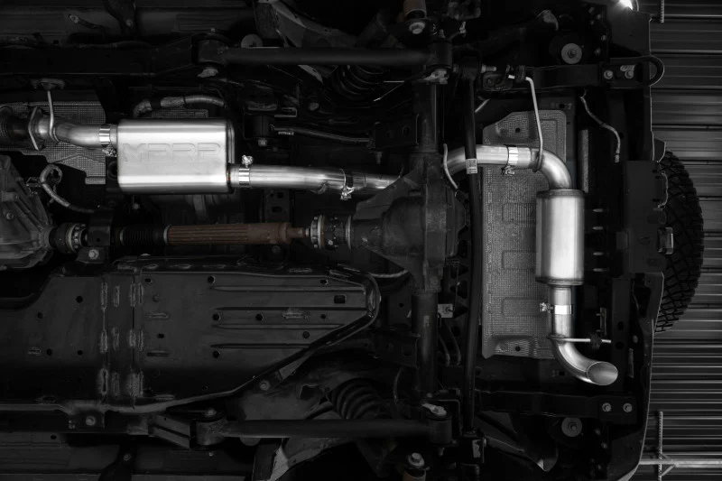 MBRP 2021-2023 Ford Bronco 2.3L/2.7L Stainless Steel 3in Cat-Back, Single High Clearance Rear Exit - Image 3