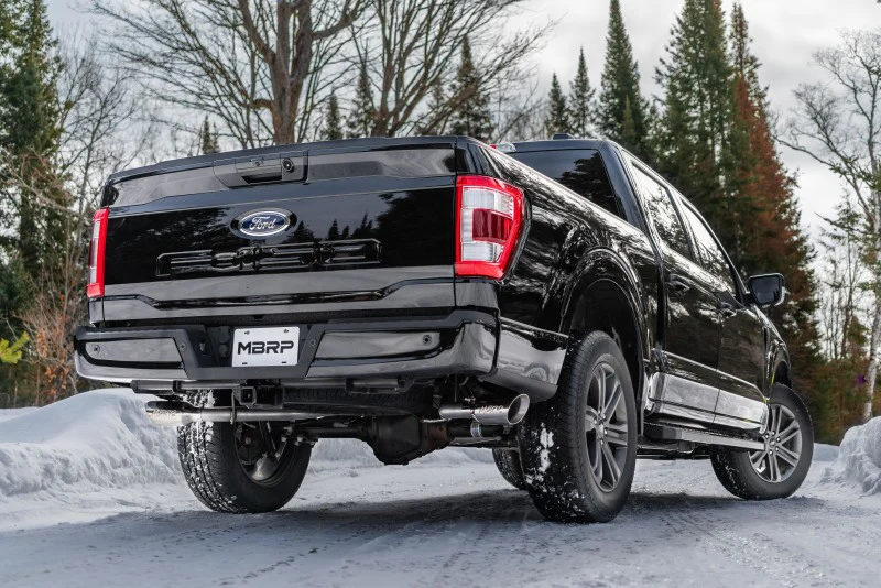 MBRP 2021+ Ford F-150 5.0L/3.5L/ 2.7L Ecoboost 3in Cat Back 2.5in Dual Split Exit T409 Exhaust - Image 4