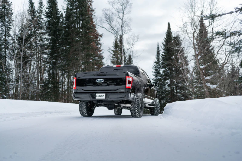 MBRP 2021+ Ford F150 2.7L/3.5L/5.0L 4in Black-Coated AL Steel Cat-Back - RACE VERSION - Image 4