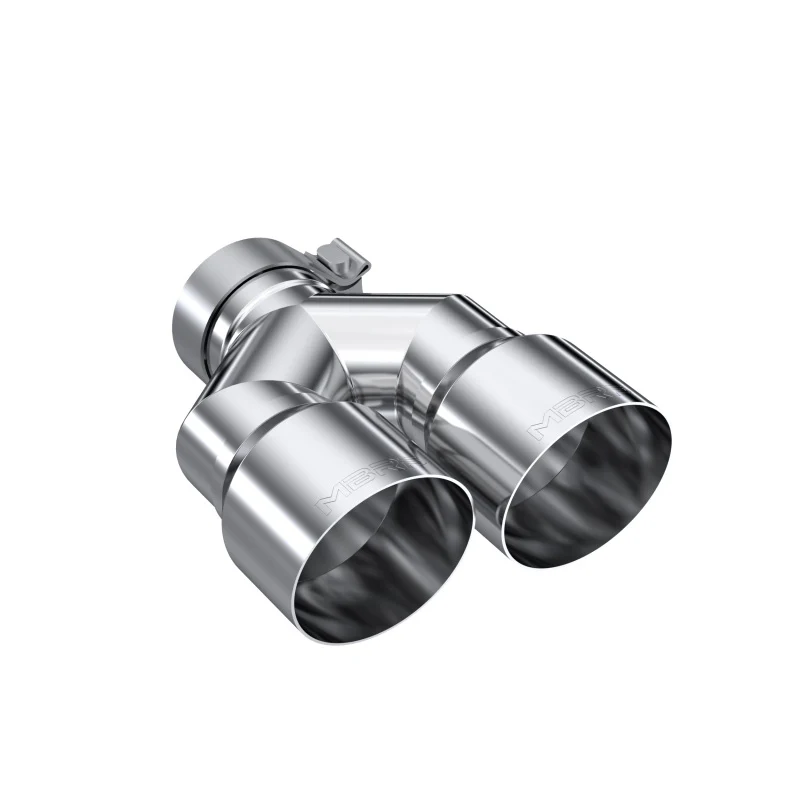 MBRP 3in ID / Dual 4in OD Out Staggered L 9.37in / R 9.87in Single Wall T304 SS Univ Exhaust Tip - Image 2