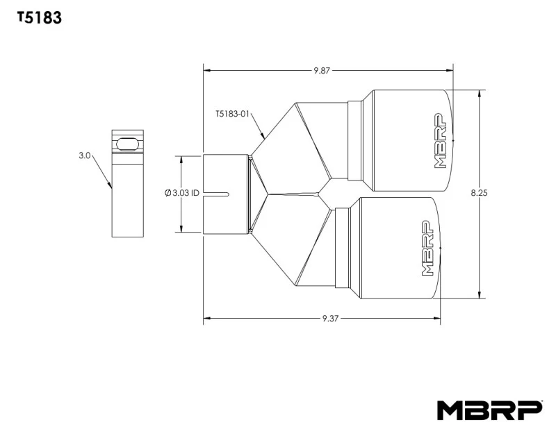 MBRP 3in ID / Dual 4in OD Out Staggered L 9.37in / R 9.87in Single Wall T304 SS Univ Exhaust Tip - Image 5