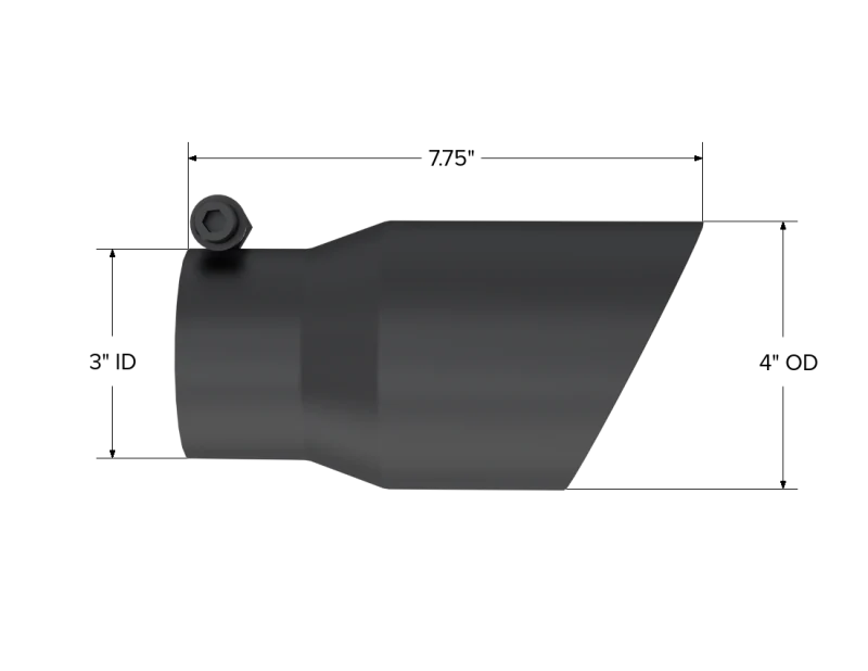 MBRP Tip 3in Round x 4in Inlet OD Dual Walled Angled Black Tip - Fits all 3in Exhausts - Image 3