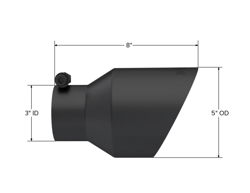 MBRP Universal 3in Hex Tip 5in Inlet 8in Length Dual Wall Exhaust Tip - Black Coated - Image 2