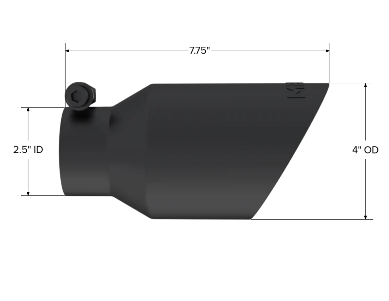 MBRP Universal 4in OD Dual Wall Angled 2.5in Inlet 8in Length Exhaust Tip - Black - Image 3