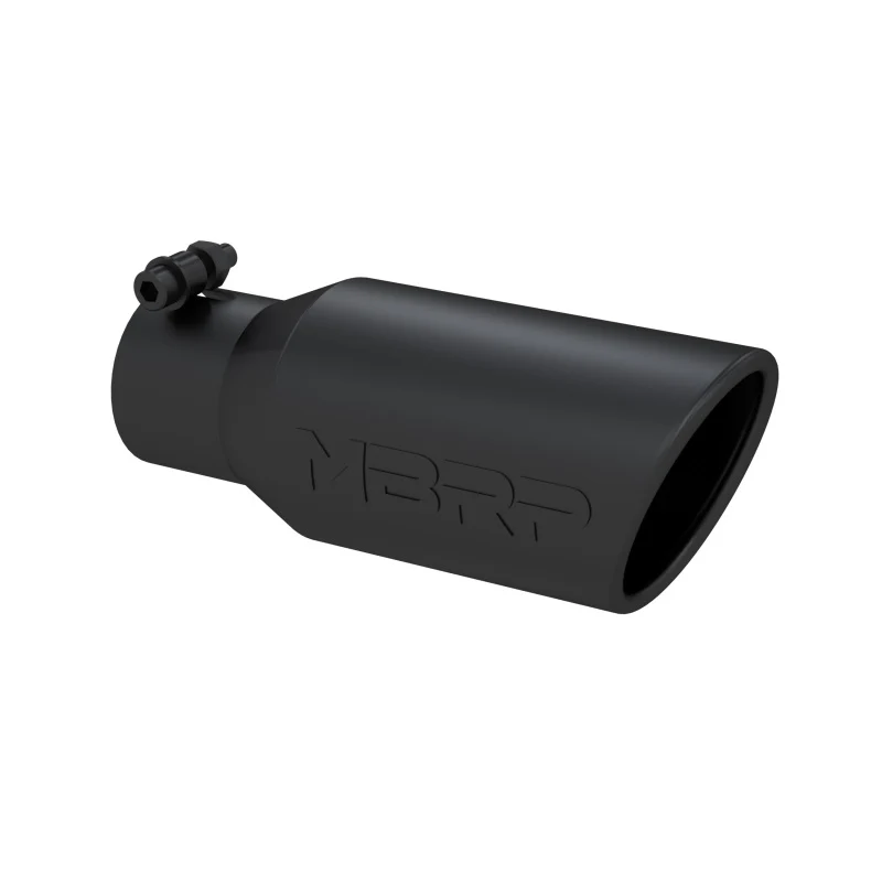 MBRP Universal Angled Rolled End Tip 4in OD / 2-3/4in Inlet / 10in Length - Black - Image 2