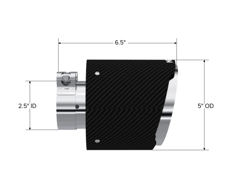 MBRP Universal Carbon Fiber Tip 2.5in ID / 5in OD Out / 6.5in Length Angle Cut Dual Wall - Image 4