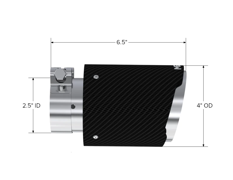MBRP Universal Carbon Fiber Tip 4in OD/2.5in Inlet/6.5in L - Image 2
