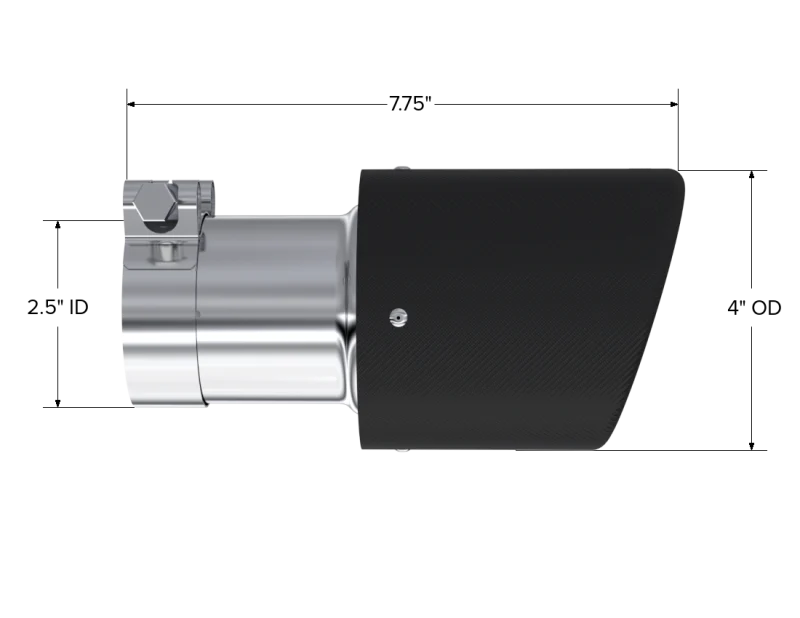 MBRP Universal Carbon Fiber Tip 4in OD / 2.5in Inlet / 7.7in L - Image 3