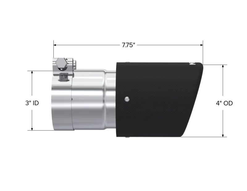 MBRP Universal Carbon Fiber Tip 4in OD/3in Inlet/7.7in L - Image 3
