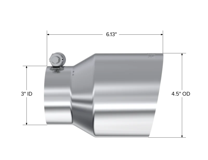 MBRP Universal Stainless Steel Dual Wall Tip 4.5in OD/3in Inlet/6.13in L - Image 2