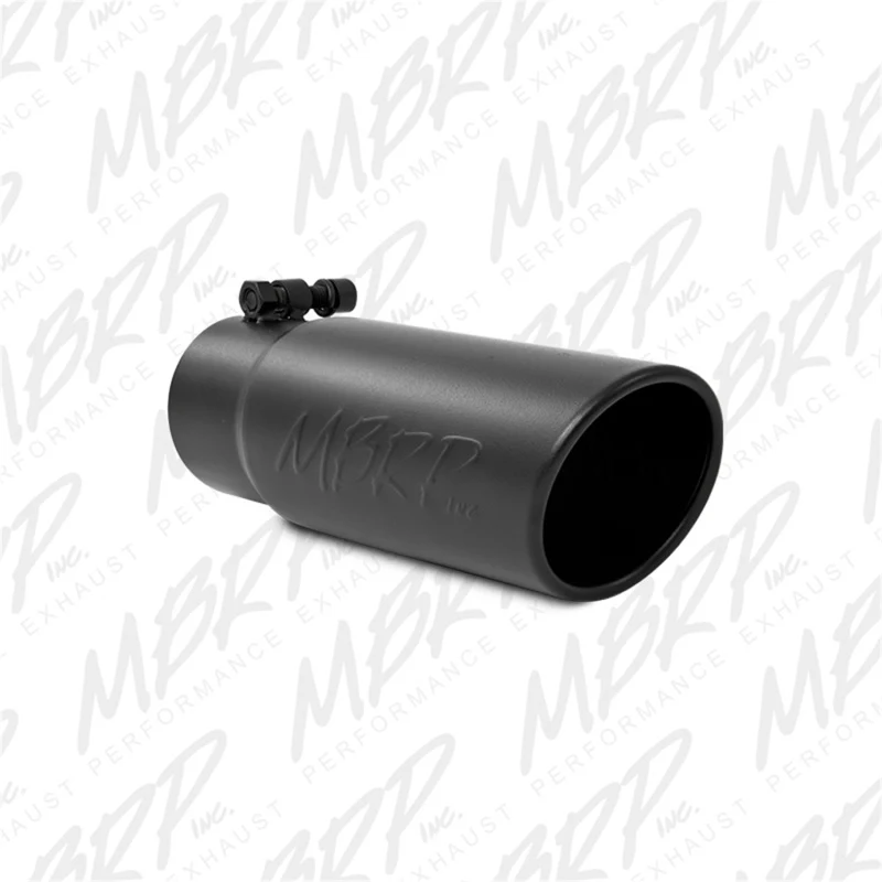 MBRP Universal Tip 3-1/2in O.D. Angled Rolled End - 3in ID Inlet 10in Length - Black - Image 2