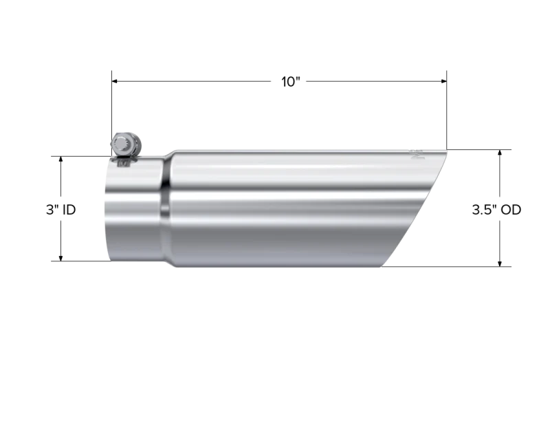 MBRP Universal Tip 3in O.D. Dual Wall Angled End 3 inlet 12 length - Image 3